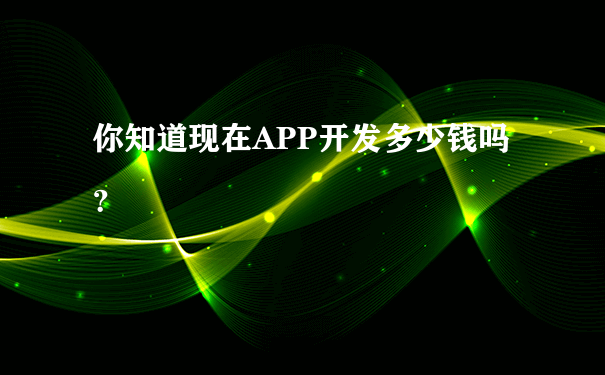 開發(fā)一個app多少錢